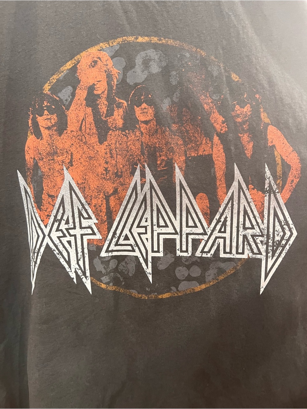 Def Leppard Short Sleeve Band Tee - Black with Orange Print